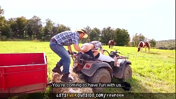YouPorn - let-s-fuck-outside-cowgirls-gets-fucked-by-cowboy-in-outdoor-threesome