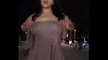 Big boobs in the street