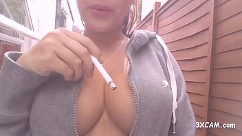 cam outdoor taunt smoking bare-breasted fetish